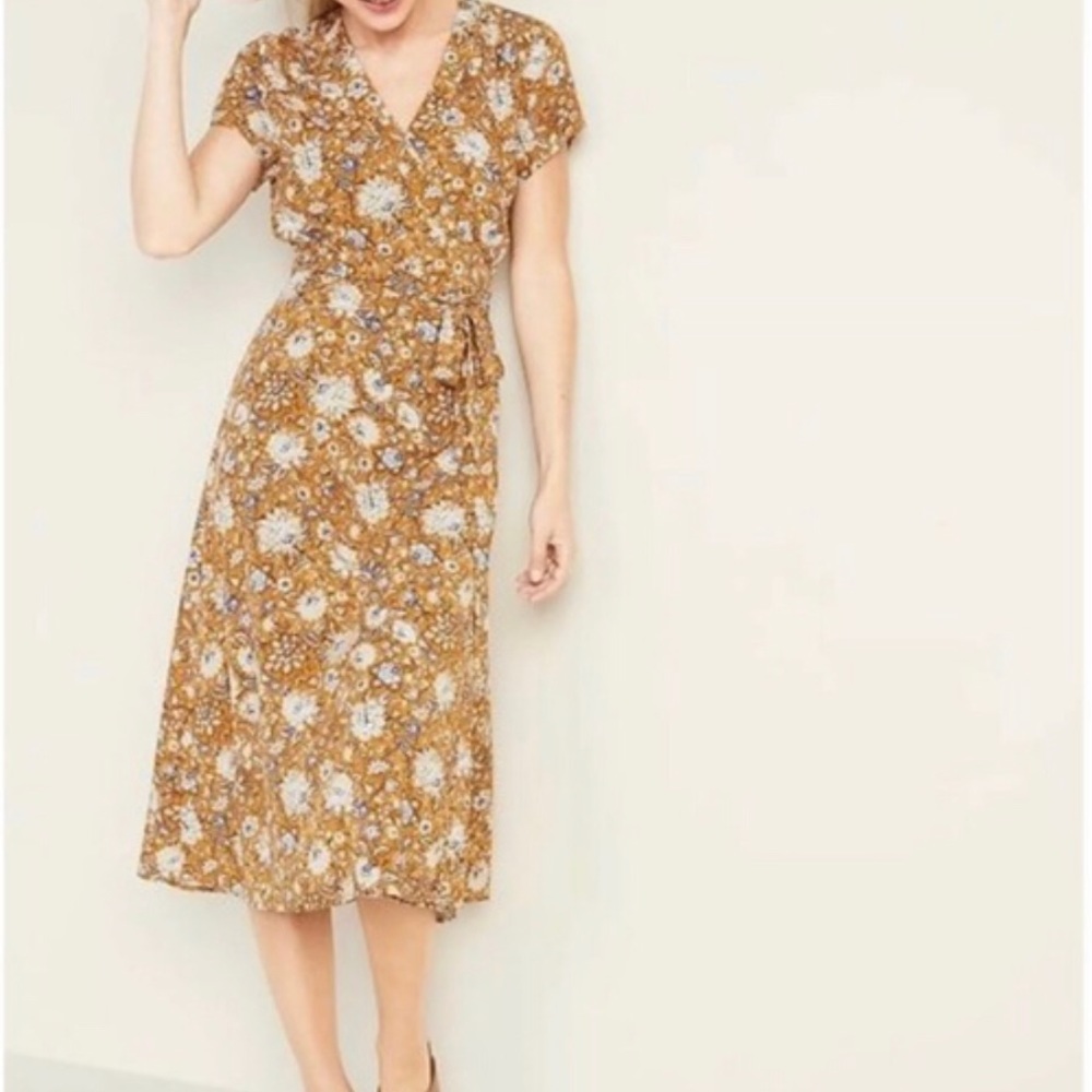 Old Navy Wrap Front Midi Dress